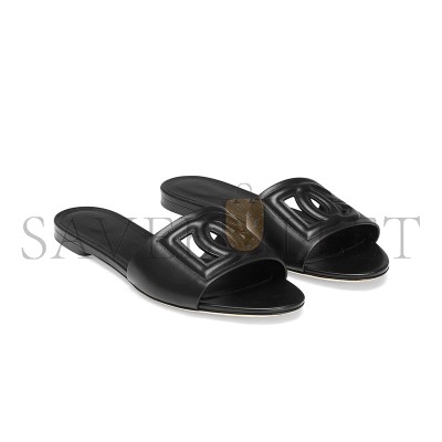 DOLCE GABBANA DG MILLENNIALS CALFSKIN SLIDES CQ0436AY32980999 DOLCE GABBANA DG MILLENNIALS CALFSKIN SLIDES CQ0436AY32980999